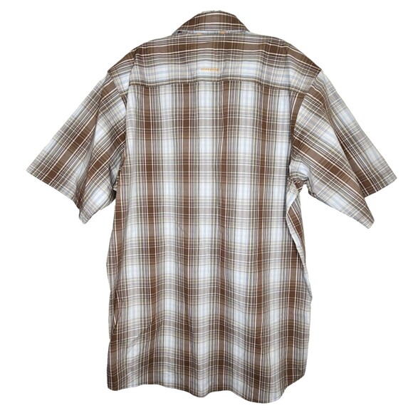 Ariat Rebar Brown Plaid Short Sleeve Button Down Shirt Large Tall Western Cowboy - Picture 4 of 13